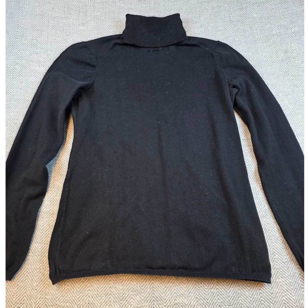 Gap Black Combed Cotton Blend Turtleneck Sweater Womens Small RN 54023